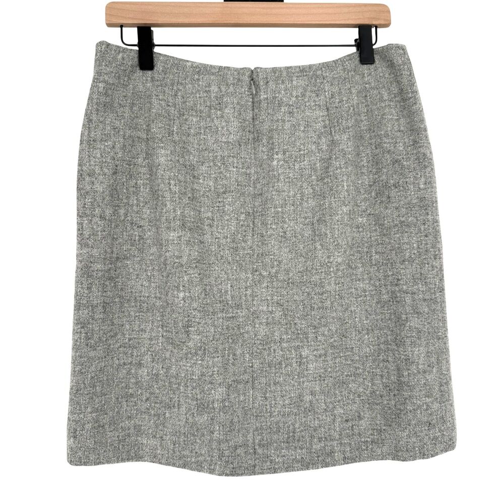 Talbots Pencil Skirt 6P Petite Gray Wool Blend Knit Office Lined Pocket Zip NWT - Picture 6 of 8